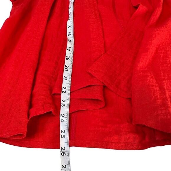 Chico’s Red Jamie Ponte Flyaway Cardigan Jacket Womens Large Modern Casual - Picture 6 of 8